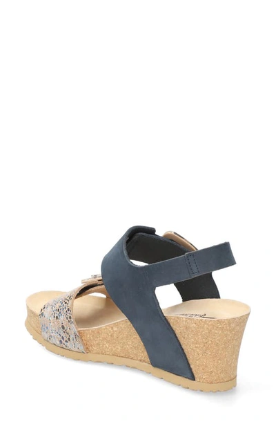 Shop Mephisto Lissia Wedge Sandal In Navy
