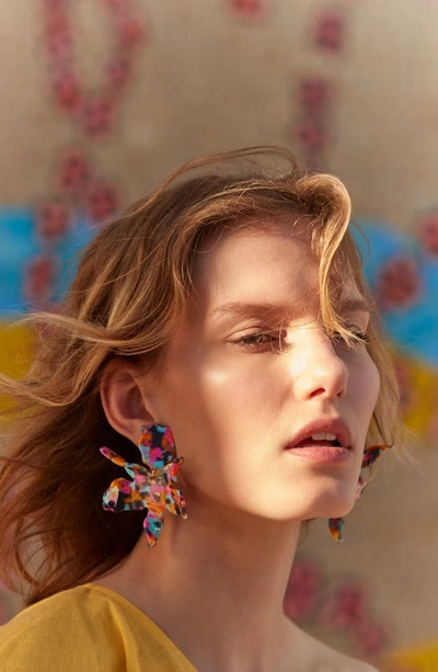 Shop Lele Sadoughi Crystal Clip-on Drop Earrings In Blush Sparkle