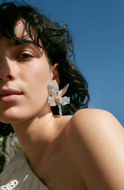 Shop Lele Sadoughi Crystal Clip-on Drop Earrings In Blush Sparkle