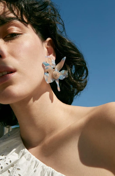 Shop Lele Sadoughi Crystal Clip-on Drop Earrings In Jet