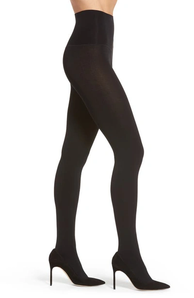 Shop Spanx Plush Tummy Shaping Tights In Very Black