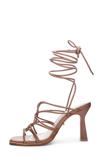 Shop 42 Gold Lava Ankle Tie Sandal In Tan