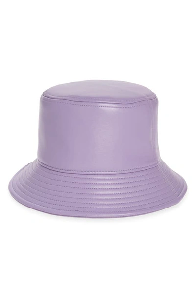 Shop Stand Studio Vida Faux Leather Bucket Hat In Powder Purple