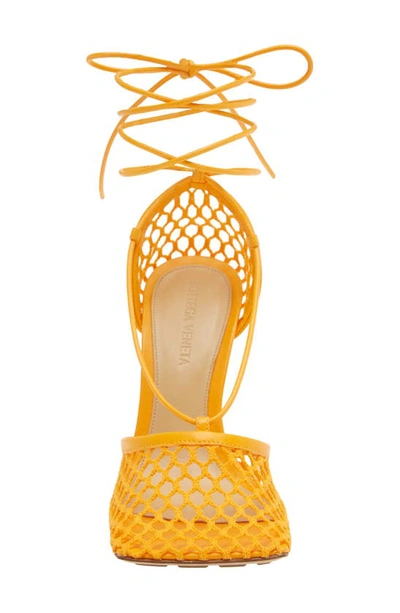 Shop Bottega Veneta Stretch Sandal In Tangerine