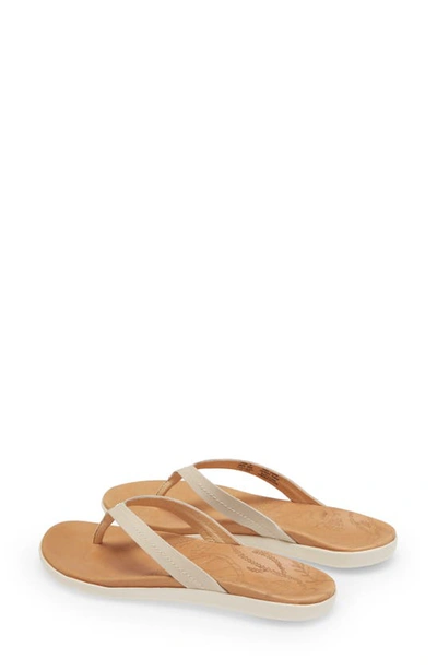 Olukai Honu Flip Flop In Tapa/ Golden Sand Leather
