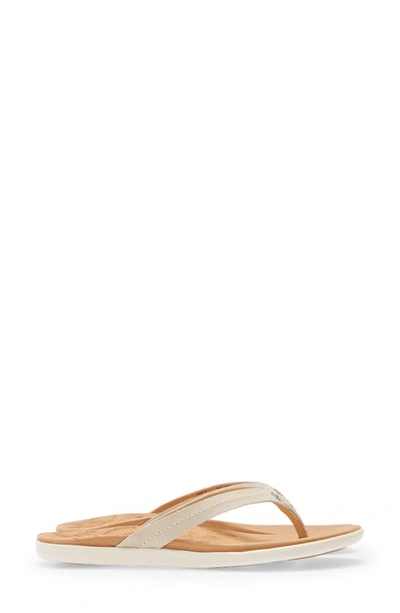 Shop Olukai Honu Flip Flop In Tapa/ Golden Sand Leather