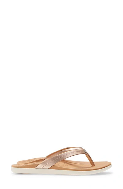 Olukai Honu Flip Flop In Pink Copper/ Sahara Leather