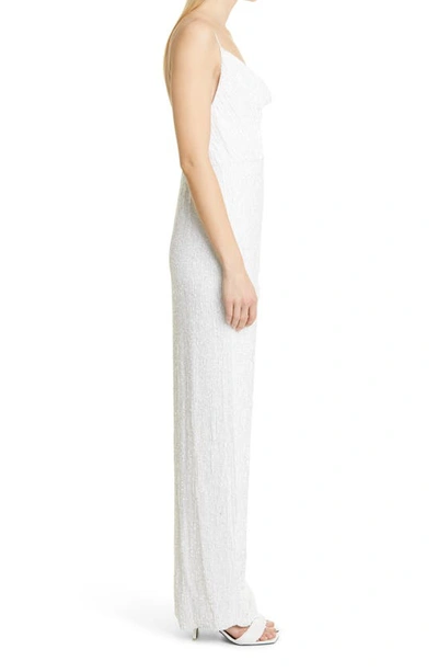 Shop Retroféte Katya Sequin Maxi Dress In Moonglow White