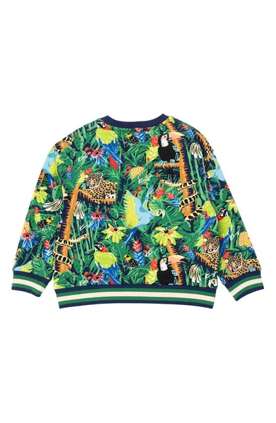 Shop Kenzo Tropical Jungle Print Sweatshirt In Navy