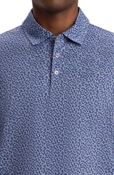 Shop Bugatchi Ooohcotton® Print Polo In Classic Blue