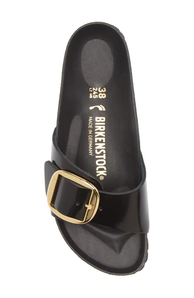 Shop Birkenstock Madrid Big Buckle Slide Sandal In High Shine Black