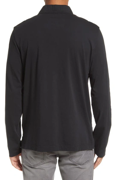 Billy Reid Pensacola Long Sleeve Organic Cotton Pocket Polo In Black