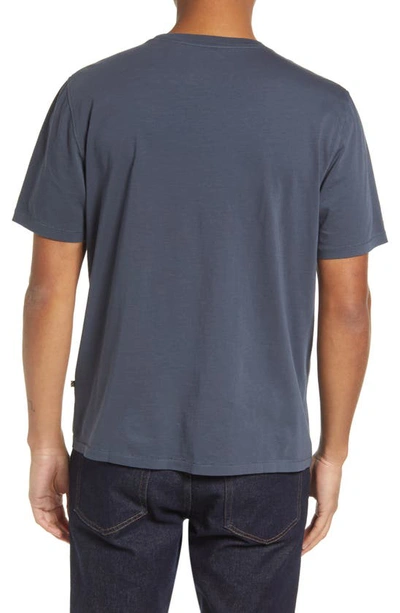 Shop Billy Reid Washed Organic Cotton Pocket T-shirt In Navy