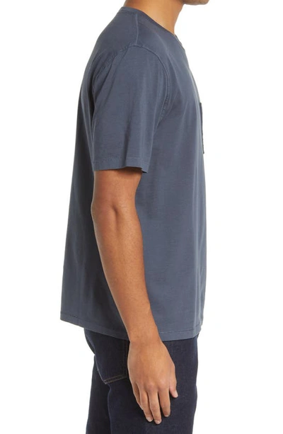 Shop Billy Reid Washed Organic Cotton Pocket T-shirt In Navy