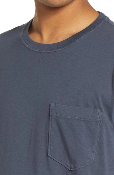 Billy Reid Washed Organic Cotton Pocket T-shirt In Navy