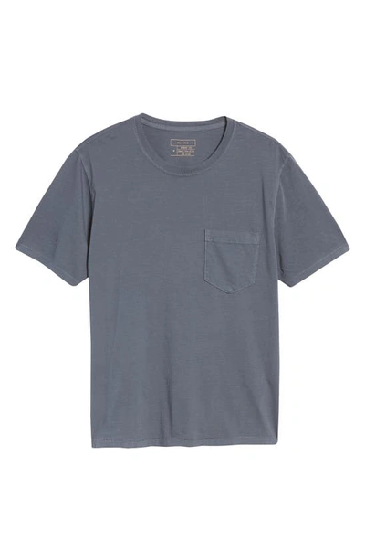 Shop Billy Reid Washed Organic Cotton Pocket T-shirt In Navy