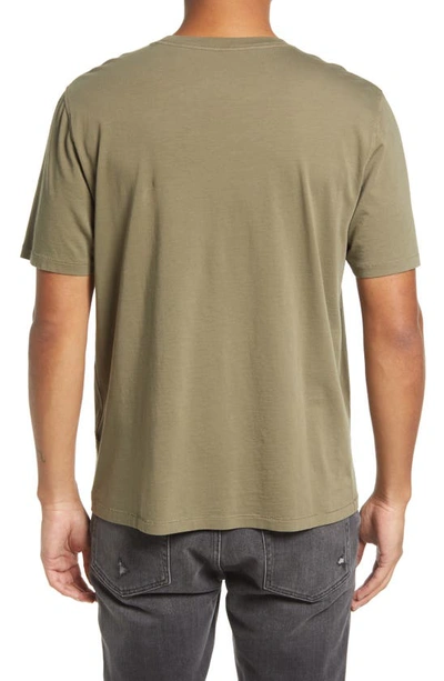 Billy Reid Washed Organic Cotton Pocket T-shirt In Moss