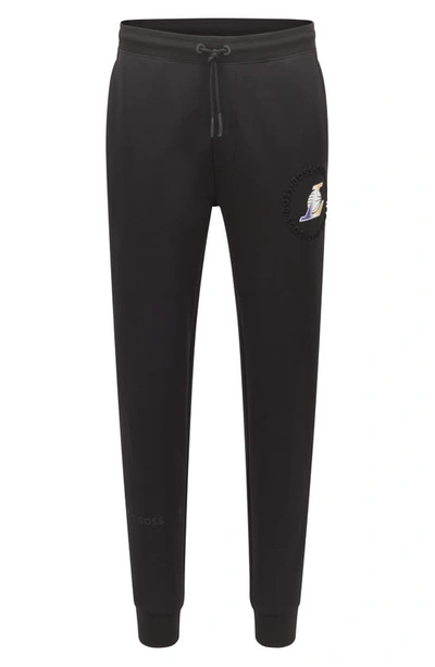 Shop Hugo Boss Slamdunk2 3 Embossed Sweatpants In Black La Lakers