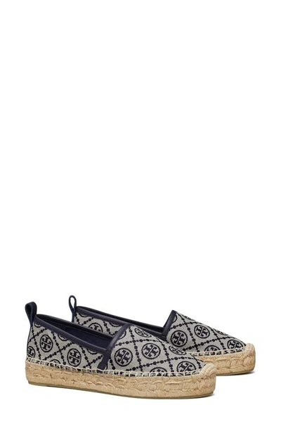 Shop Tory Burch T Monogram Platform Espadrille In Navy Jacquard/ Perfect Navy