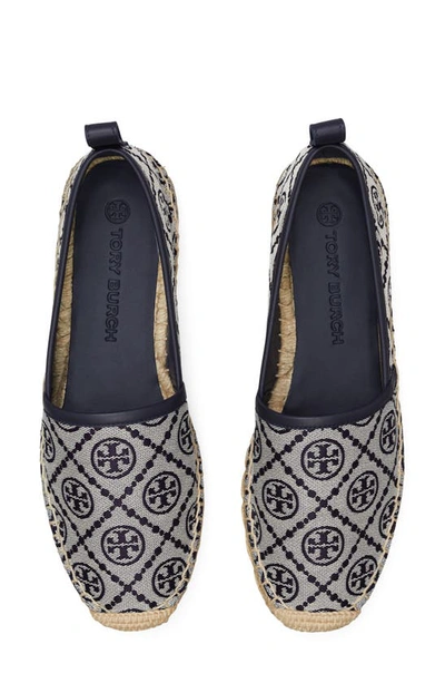 Shop Tory Burch T Monogram Platform Espadrille In Navy Jacquard/ Perfect Navy