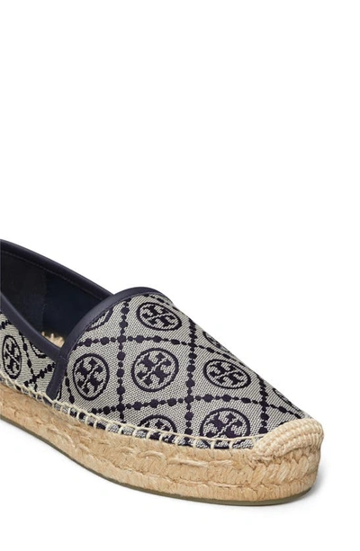 Shop Tory Burch T Monogram Platform Espadrille In Navy Jacquard/ Perfect Navy