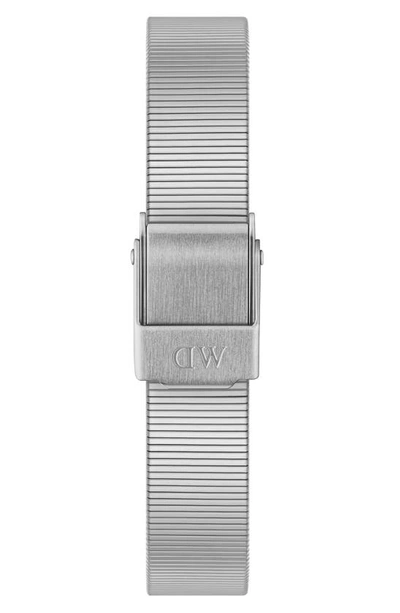 Shop Daniel Wellington Quadro Studio Mesh Strap Watch, 22mm In Silver/ Black