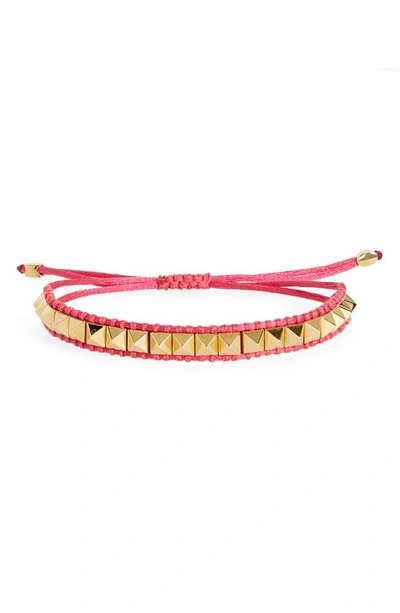Shop Valentino Rockstud Cord Bracelet In Feminine