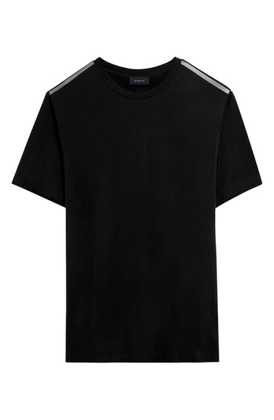 Shop Bugatchi Reflective Tape T-shirt In Black