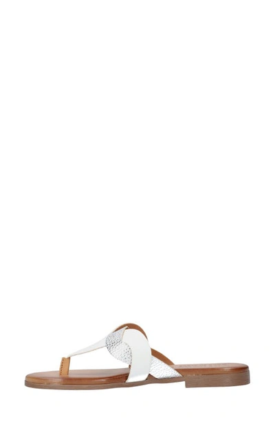 Shop Tuscany By Easy Streetr Abriana Flip Flop In White / Silver Faux Leather