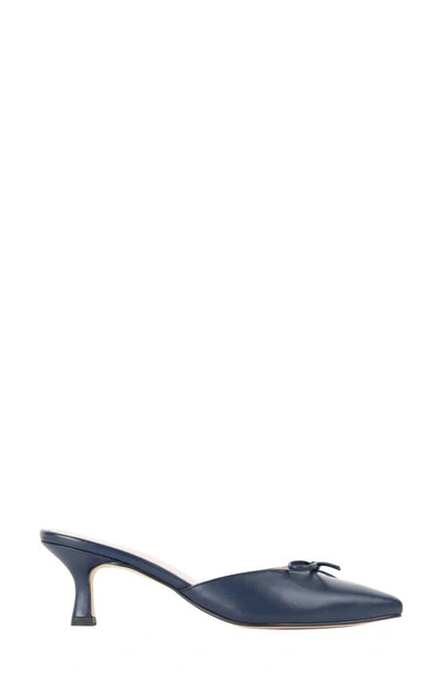 Patricia Green Montauk Kitten Heel Mule In Navy
