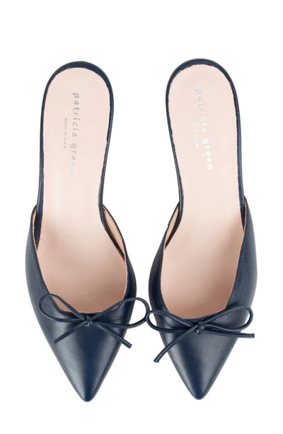 Patricia Green Montauk Kitten Heel Mule In Navy