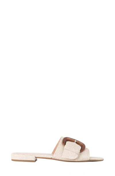 Patricia Green Venice Buckle Slide Sandal In Cream