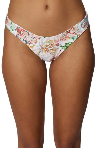 O'neill Arden Floral Rockley Reversible Bikini Bottoms In Vanilla