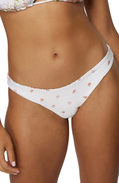 O'neill Arden Floral Rockley Reversible Bikini Bottoms In Vanilla