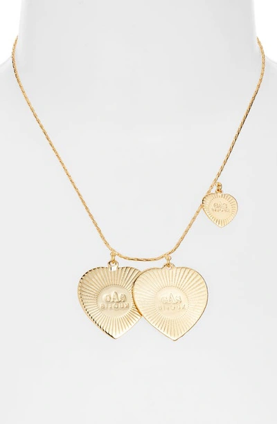 Shop Gas Bijoux Heart Pendant Necklace In Gold