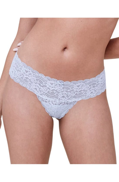 Shop Skarlett Blue 'obsessed' Lace Thong In Mist