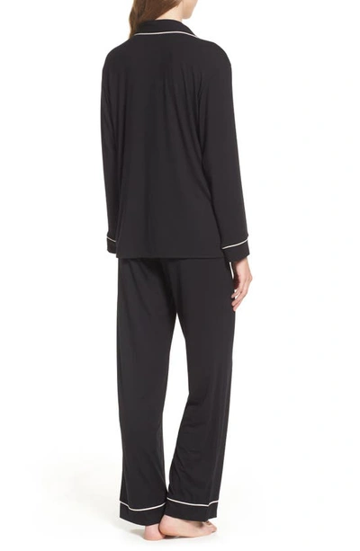 Shop Eberjey Gisele Jersey Knit Pajamas In Black/sorbet Pink