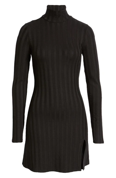 Reformation Libra Turtleneck Mini Dress In Black