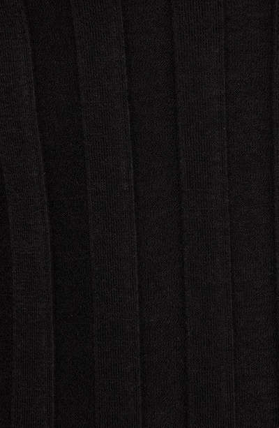 Shop Reformation Libra Long Sleeve Rib Mock Neck Minidress In Black