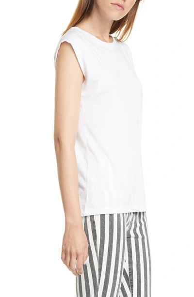 Shop Frame Le Mid Rise Muscle Pima Cotton Tee In Blanc