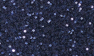 La Femme Luxurious Soft Sequin Dress With V Neckline In Navy