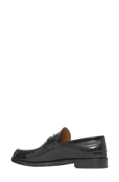 Shop Burberry Monogram Motif Leather Loafer In Black