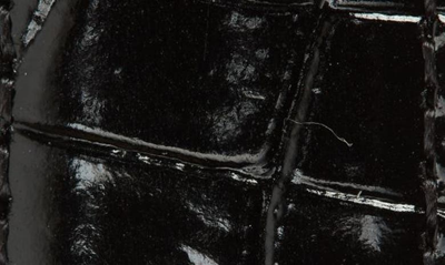 Shop Saint Laurent Monogram Croc Embossed Leather Belt In Nero