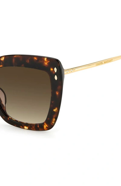 Shop Isabel Marant 53mm Gradient Cat Eye Sunglasses In Havana Gold / Brown