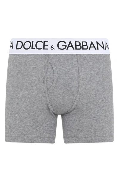 Shop Dolce & Gabbana Boxer Briefs In Grey Melange