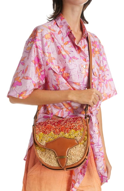 Shop Isabel Marant Botsy Crochet Saddle Bag In Multicolor