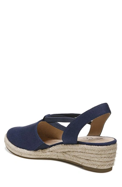 Shop Lifestride Katrina Espadrille Slingback Wedge Pump In Navy Fabric