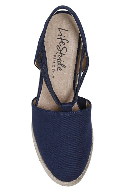 Shop Lifestride Katrina Espadrille Slingback Wedge Pump In Navy Fabric