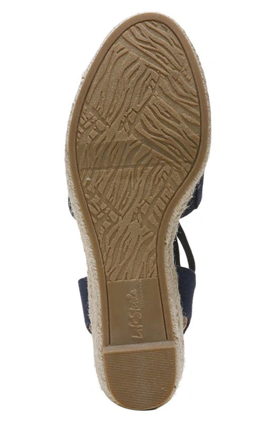 Shop Lifestride Katrina Espadrille Slingback Wedge Pump In Navy Fabric