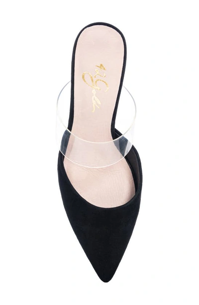 42 Gold Ronnie Pointed Toe Mule In Black